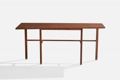 Edward Wormley Console Table with Walnut and Brass USA 1950s