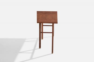Edward Wormley Console Table with Walnut and Brass USA 1950s