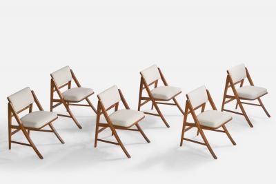 Edward Wormley Dining Room Chairs with Walnut Fabric USA 1950s
