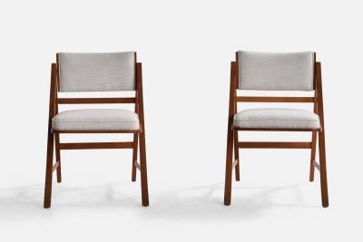 Edward Wormley Dining Room Chairs with Walnut Fabric USA 1950s