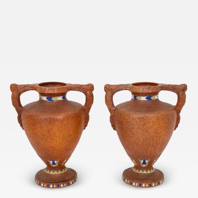 Egyptian Revival Art Deco Style Pair Vase