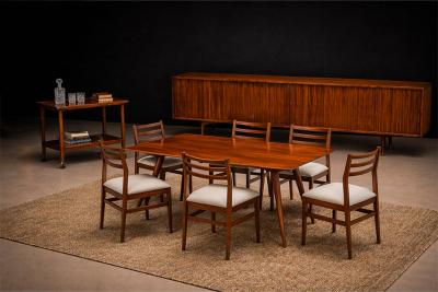 Ernesto Hauner Dining Table in Caviuna Ernesto Hauner for Mobilinea 1950s Lot 100A