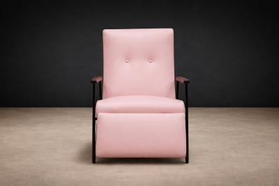 Ernesto Hauner Reclining Chair in Metal Hardwood Leather Ernesto Hauner 1960s Lot 340A