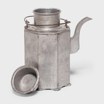 Etched Pewter Teapot