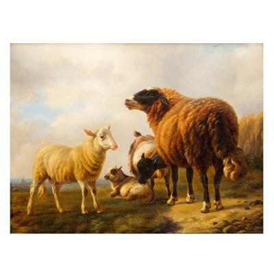 Eugene Verboeckhoven Sheep Goats in a Landscape 1859 Eugene Verboeckhoven