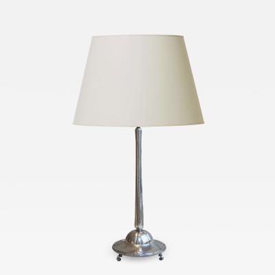 Exquisite Monumental Arts and Crafts Table Lamp in Silver by K Anderson