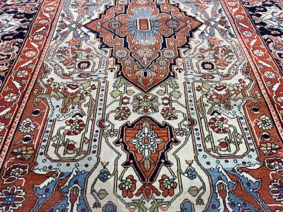 Extremely Fine Antique Persian Mohtasham Kashan Rug 4 6 x 7 3 