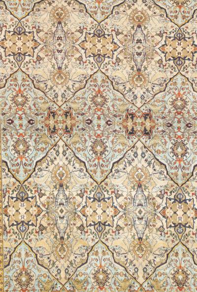 Extremely Fine Antique Persian Silk Heriz Rug 4 10 x 7 3 