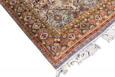 Extremely Fine Antique Persian Silk Heriz Rug 4 10 x 7 3 