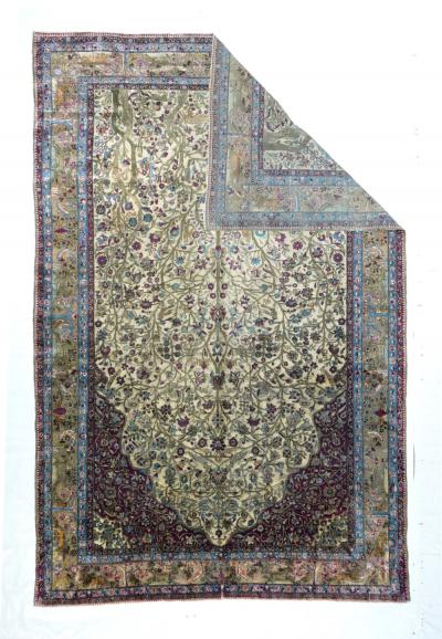 Extremely Fine Antique Persian Silk Kashan Rug 6 6 x 9 8 