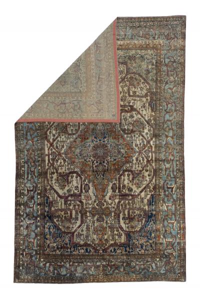 Extremely Fine Antique Persian Silk Mohtasham Kashan Rug 6 5 x 10 0 