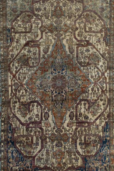 Extremely Fine Antique Persian Silk Mohtasham Kashan Rug 6 5 x 10 0 