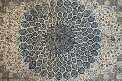 Extremely Fine Persian Isfahan Wool and Silk Rug 7 4 x 11 4 