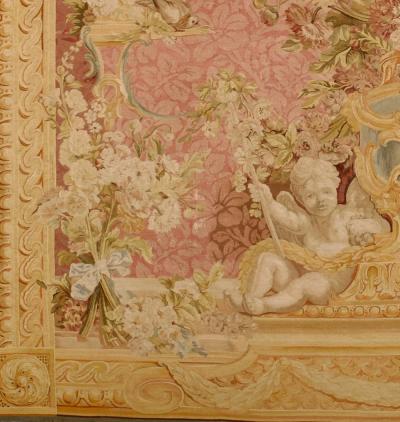Extremely Fine and Rare Antique French Beauvais Aubusson Tapestry 9 1 x 9 10 