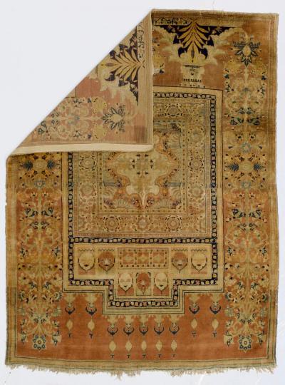 Extremely Fine rare and unusual Antique Persian Silk Heriz Rug 40 x 54 