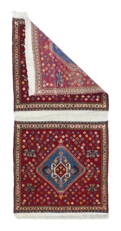 Extremely fine pair of saddle bag Persian Kashkouli Rug 2 0 x 4 0 