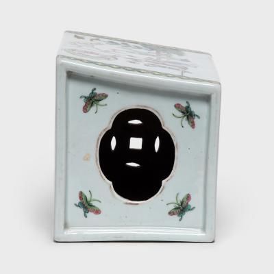 Famille Verte Headrest with Courtyard Scenes