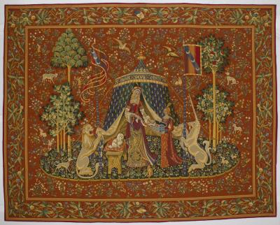 Fine Antique Belgium Chinoiserie Design Tapestry 89 x 110 