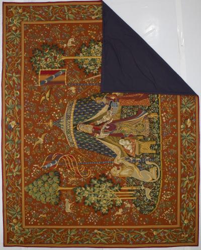 Fine Antique Belgium Chinoiserie Design Tapestry 89 x 110 