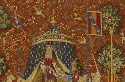 Fine Antique Belgium Chinoiserie Design Tapestry 89 x 110 