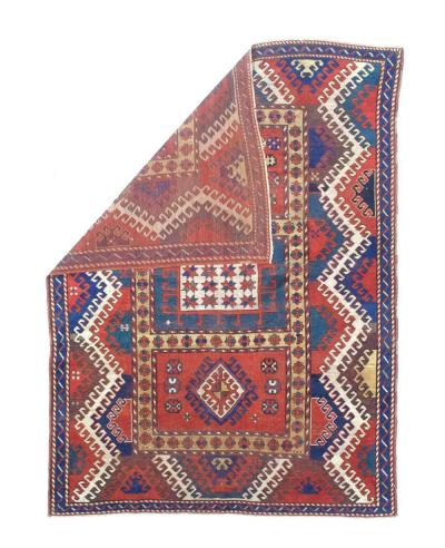 Fine Antique Borchelou Kazak Rug 5 6 x 7 3 