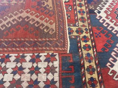 Fine Antique Borchelou Kazak Rug 5 6 x 7 3 