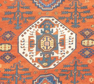 Fine Antique Caucasian Kazak Rug 6 7 x 7 4 