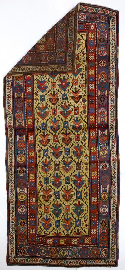 Fine Antique Ganjeh Kazak Rug 3 10 x 9 3 