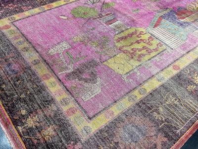 Fine Antique Khotan Silk Rug 5 7 x 7 9 