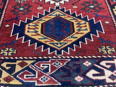 Fine Antique Kuba Wool Rug 23 x 33 