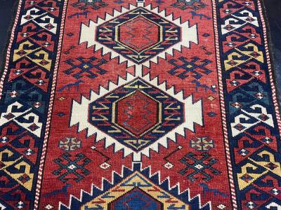 Fine Antique Kuba Wool Rug 23 x 33 