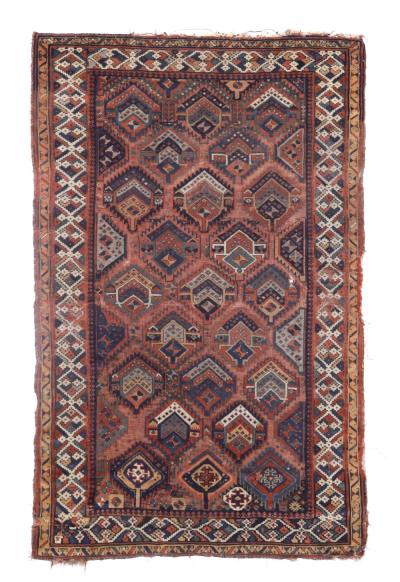 Fine Antique Kurdish Tribal Wool Rug 4 7 x 7 3 