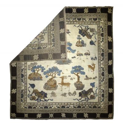 Fine Antique Ninshiya 1st half of the 19th Century Rug 12 10 x 14 0 