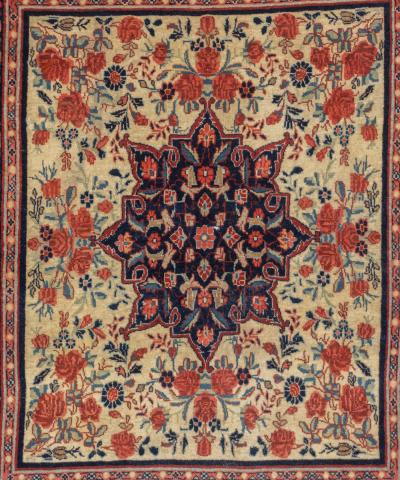 Fine Antique Persian Bijar Rug 24 x 29