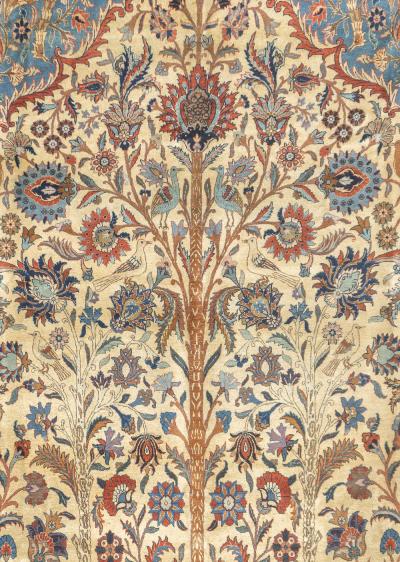 Fine Antique Persian Isfahan Tree of Life Rug 8 5 x 11 8 