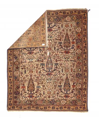 Fine Antique Persian Malayer Wool Rug 4 1 x 5 3 