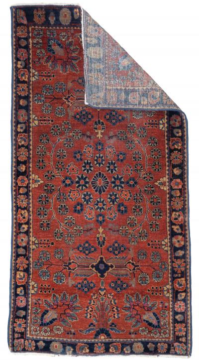 Fine Antique Persian Mohajeran Sarouk Rug 25 x 49