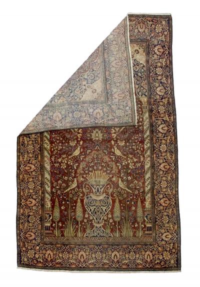 Fine Antique Persian Mohtasham Kashan Rug 4 0 x 6 5 