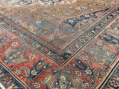 Fine Antique Persian Mohtasham Kashan Rug 4 7 x 6 5 