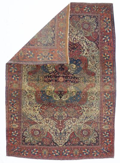 Fine Antique Persian Mohtasham Kashan Rug 6 11 x 10 0 