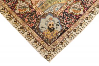 Fine Antique Persian Pictorial Tabriz Rug 58 x 86