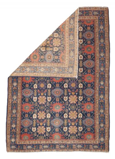 Fine Antique Persian Senneh Wool Rug 4 6 x 6 5 