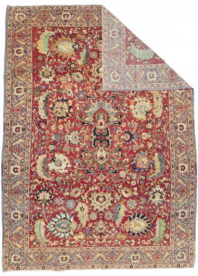 Fine Antique Persian Tehran Wool Rug 6 9 x 9 5 