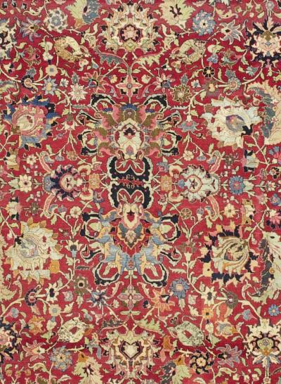 Fine Antique Persian Tehran Wool Rug 6 9 x 9 5 