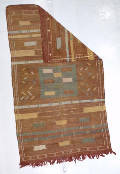 Fine Antique Scandinavian Silk Kilim Rug 44 x 75 