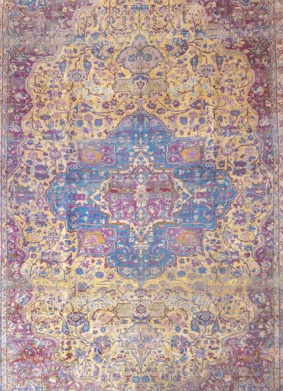 Fine Antique Silk Kashan Rug 7 4 x 10 4 