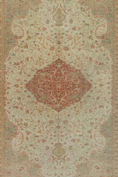 Fine Antique Turkish Borlu Oushak Wool Rug 8 7 x 11 10 