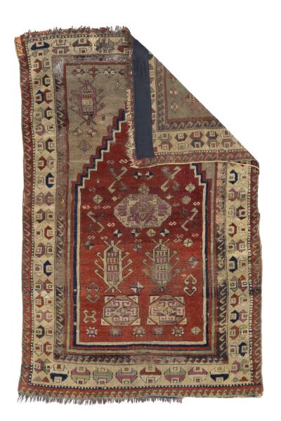 Fine Antique Turkish Konia Rug 3 0 x 4 8 