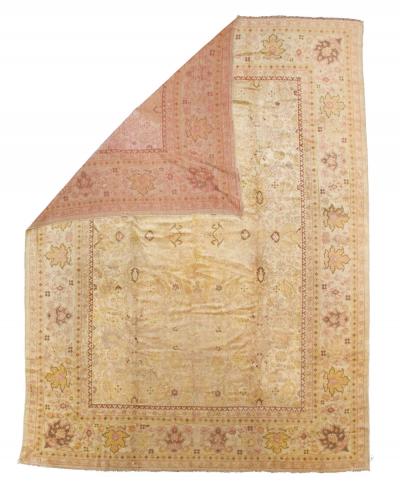 Fine Antique Turkish Oushak Rug 9 6 x 12 9 