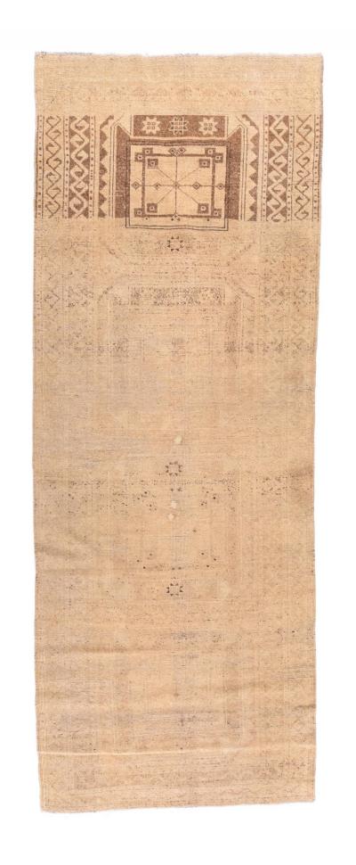 Fine Antique Turkish Oushak Wool Runner 3 9 x 10 4 